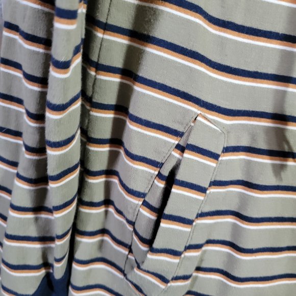 Sweet Claire Long Side Zip Side Pocket Striped Hoodie Size Medium - Picture 6 of 9